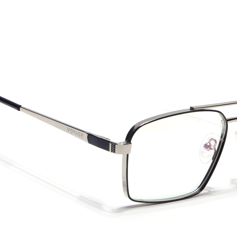 Voyage Silverline Silver & Black Wayfarer Eyeglasses for Men & Women - MG5459-C6