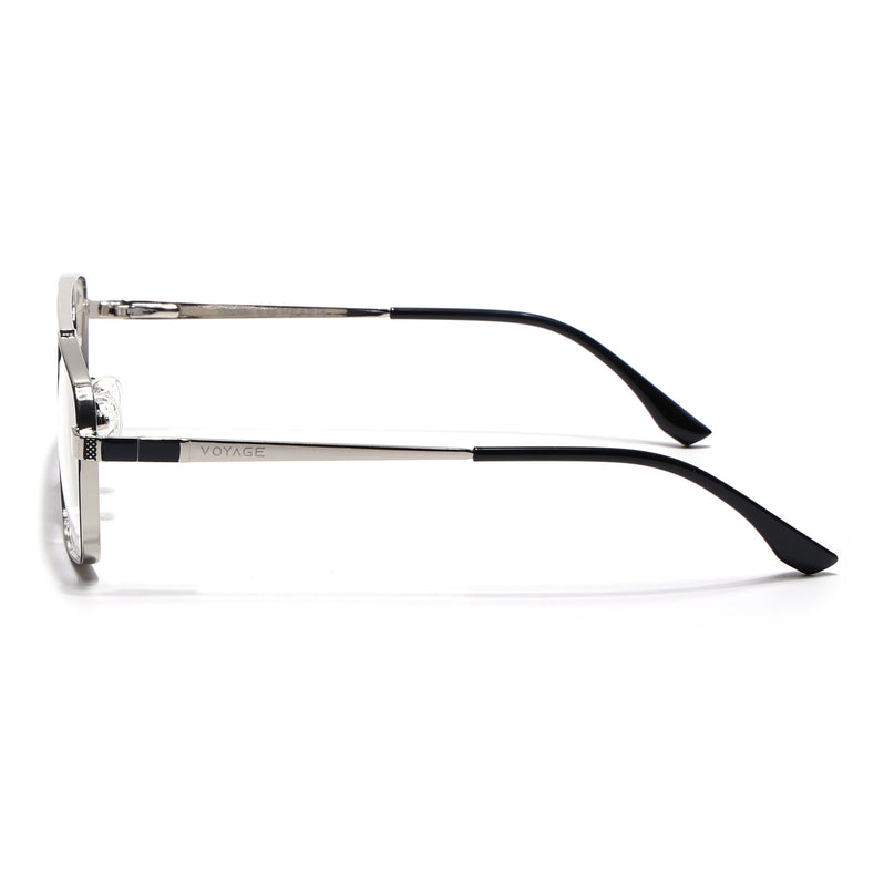 Voyage Silverline Silver & Black Wayfarer Eyeglasses for Men & Women - MG5459-C6