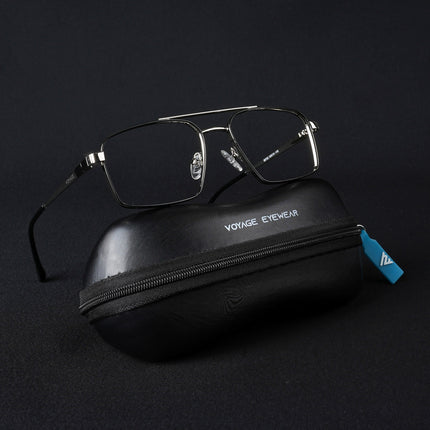 Voyage Silverline Silver & Black Wayfarer Eyeglasses for Men & Women - MG5459-C6