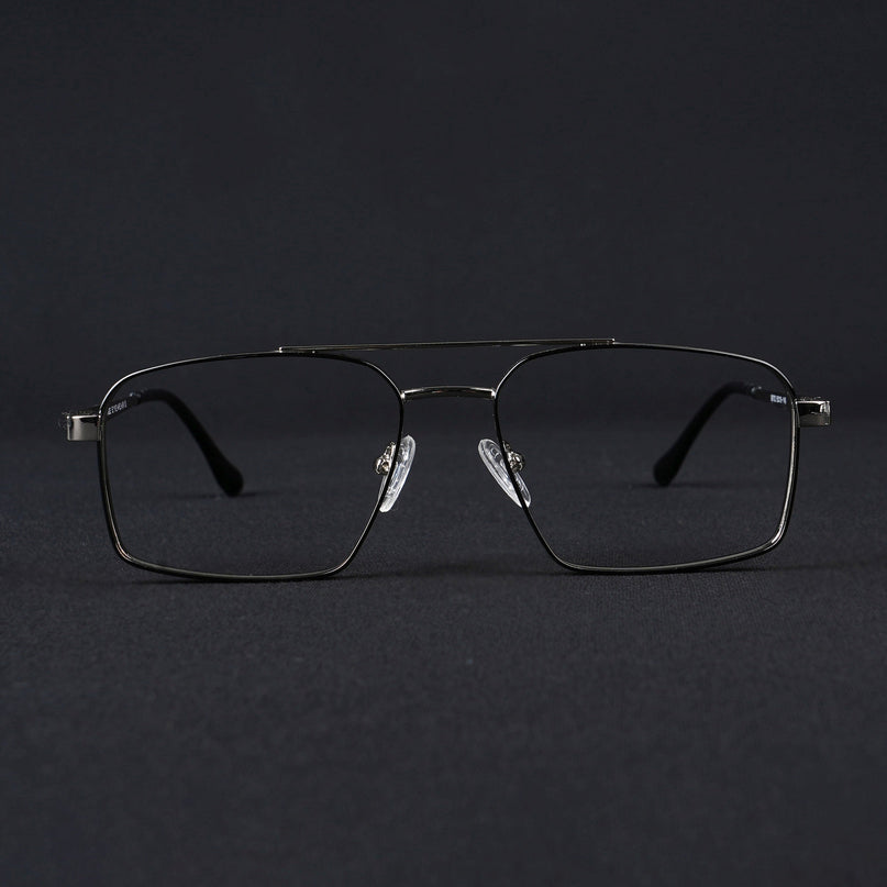 Voyage Silverline Silver & Black Wayfarer Eyeglasses for Men & Women - MG5459-C6
