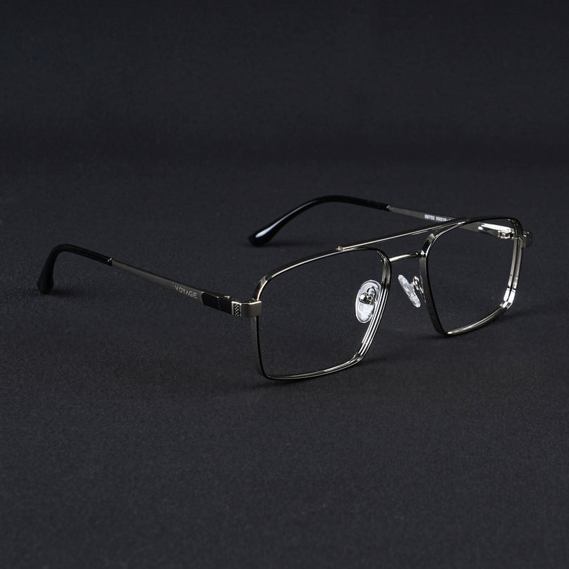Voyage Silverline Silver & Black Wayfarer Eyeglasses for Men & Women - MG5459-C6