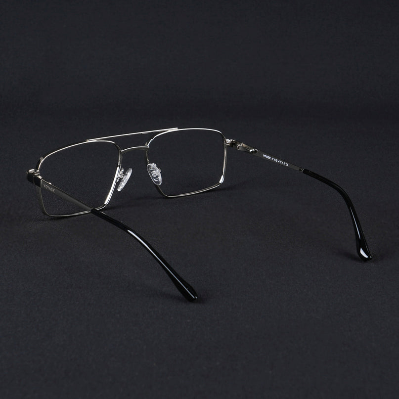 Voyage Silverline Silver & Black Wayfarer Eyeglasses for Men & Women - MG5459-C6