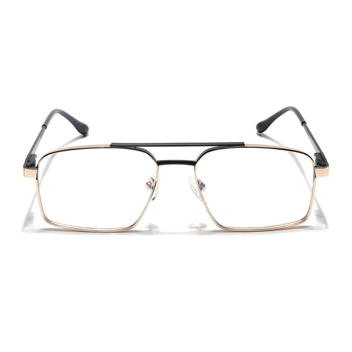 Voyage Silverline Golden & Black Wayfarer Eyeglasses for Men & Women - MG5460-C7