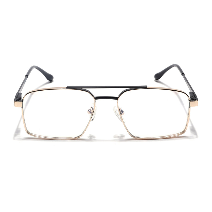 Voyage Silverline Golden & Black Wayfarer Eyeglasses for Men & Women - MG5460-C7