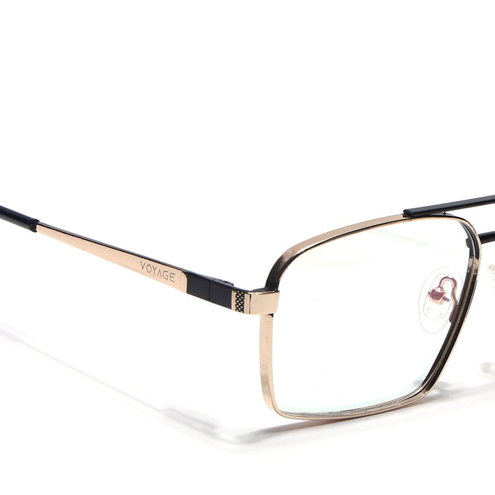 Voyage Silverline Golden & Black Wayfarer Eyeglasses for Men & Women - MG5460-C7