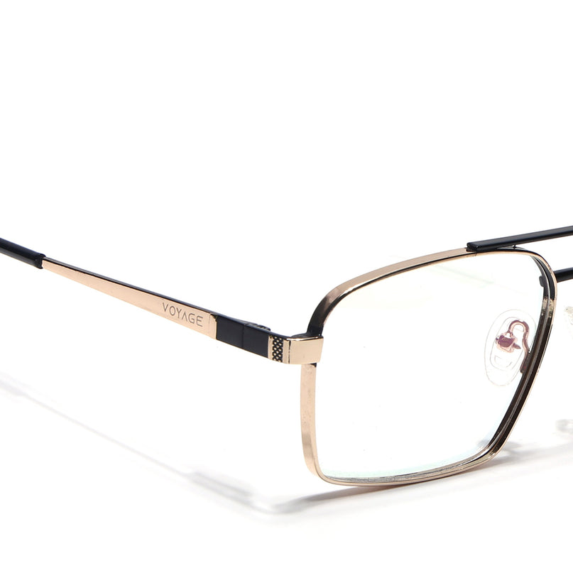 Voyage Silverline Golden & Black Wayfarer Eyeglasses for Men & Women - MG5460-C7