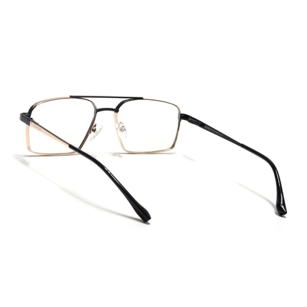 Voyage Silverline Golden & Black Wayfarer Eyeglasses for Men & Women - MG5460-C7