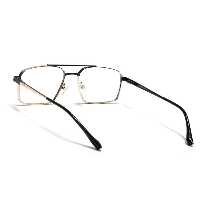 Voyage Silverline Golden & Black Wayfarer Eyeglasses for Men & Women - MG5460-C7