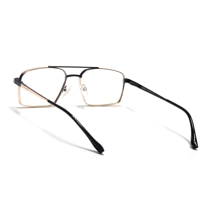 Voyage Silverline Golden & Black Wayfarer Eyeglasses for Men & Women - MG5460-C7