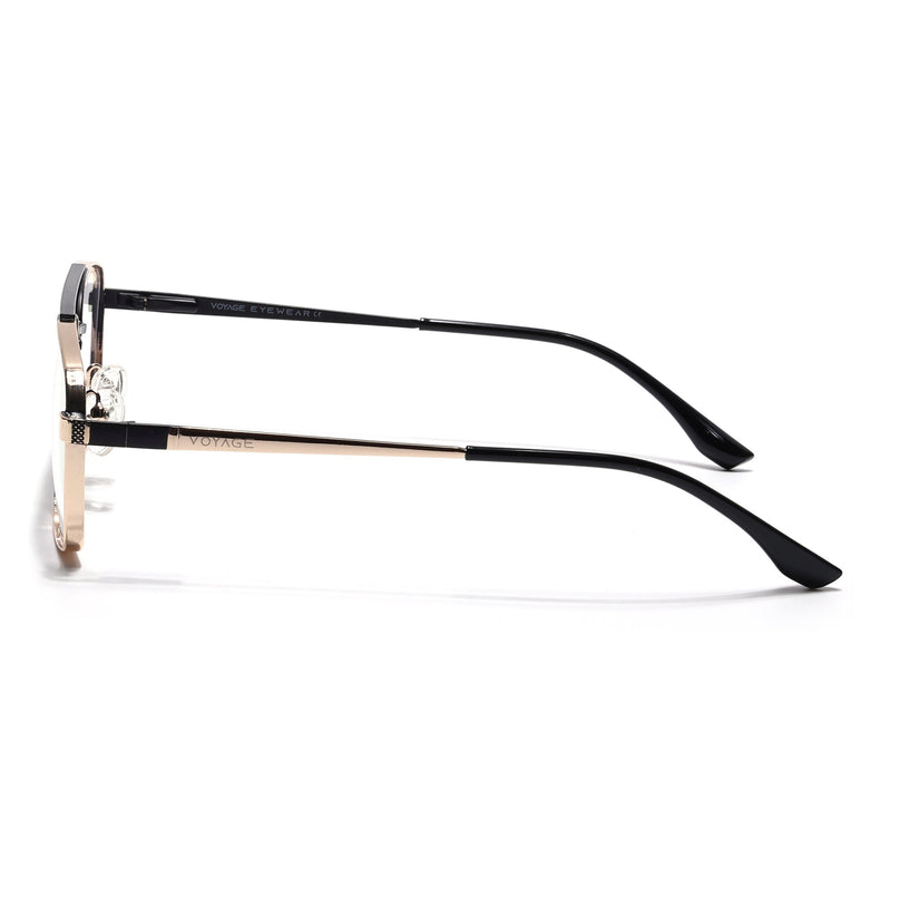Voyage Silverline Golden & Black Wayfarer Eyeglasses for Men & Women - MG5460-C7