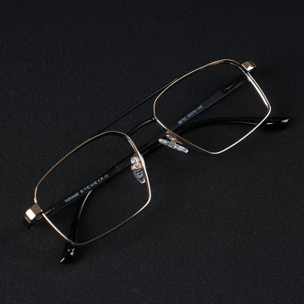 Voyage Silverline Golden & Black Wayfarer Eyeglasses for Men & Women - MG5460-C7