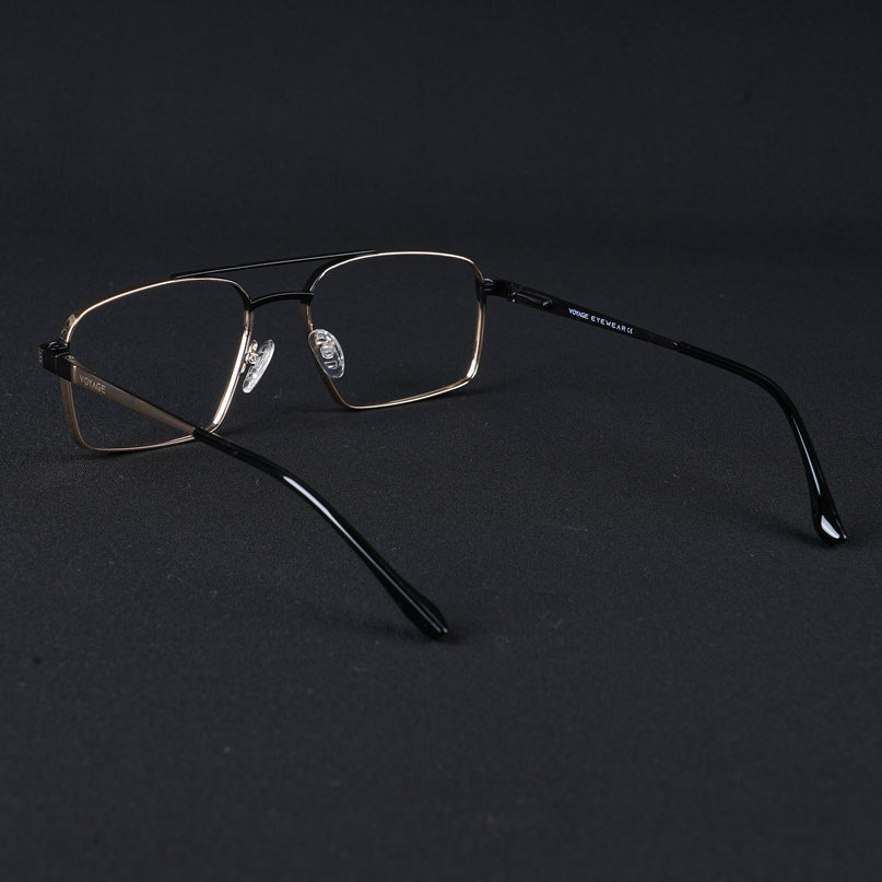 Voyage Silverline Golden & Black Wayfarer Eyeglasses for Men & Women - MG5460-C7