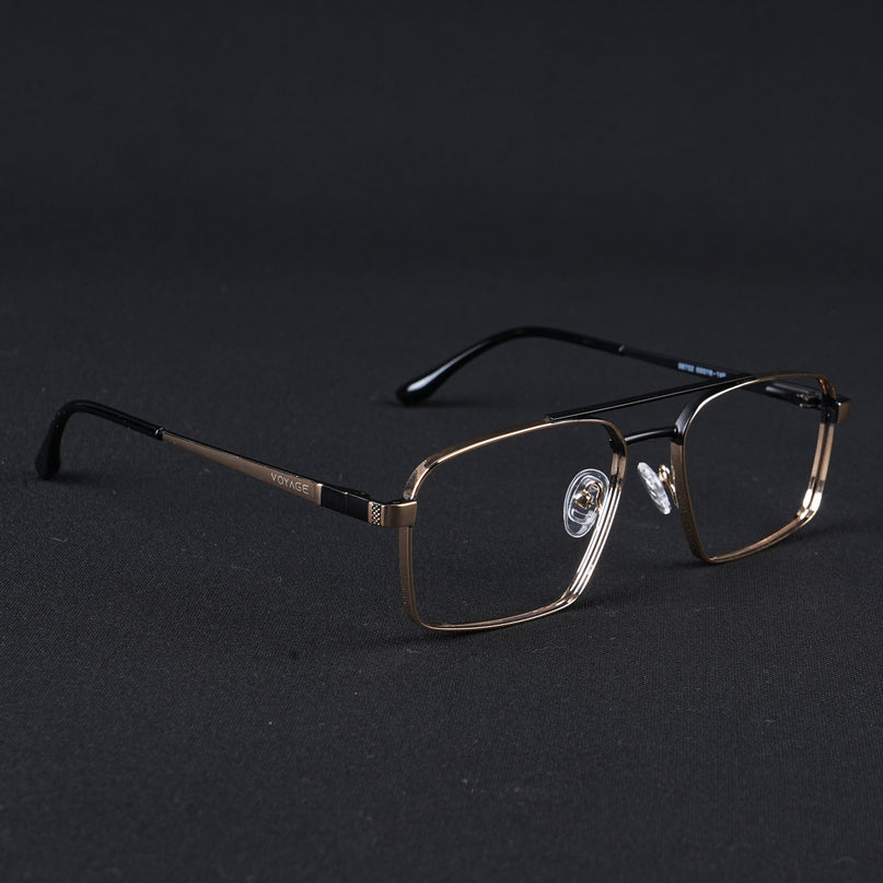 Voyage Silverline Golden & Black Wayfarer Eyeglasses for Men & Women - MG5460-C7