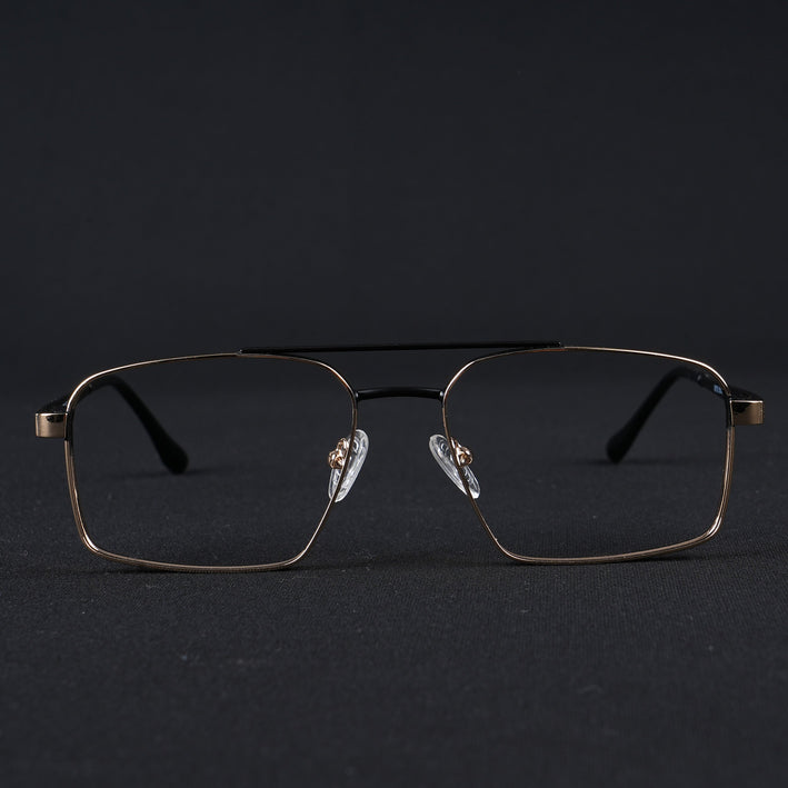 Voyage Silverline Golden & Black Wayfarer Eyeglasses for Men & Women - MG5460-C7