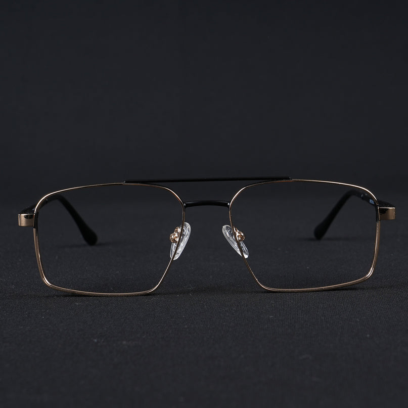Voyage Silverline Golden & Black Wayfarer Eyeglasses for Men & Women - MG5460-C7