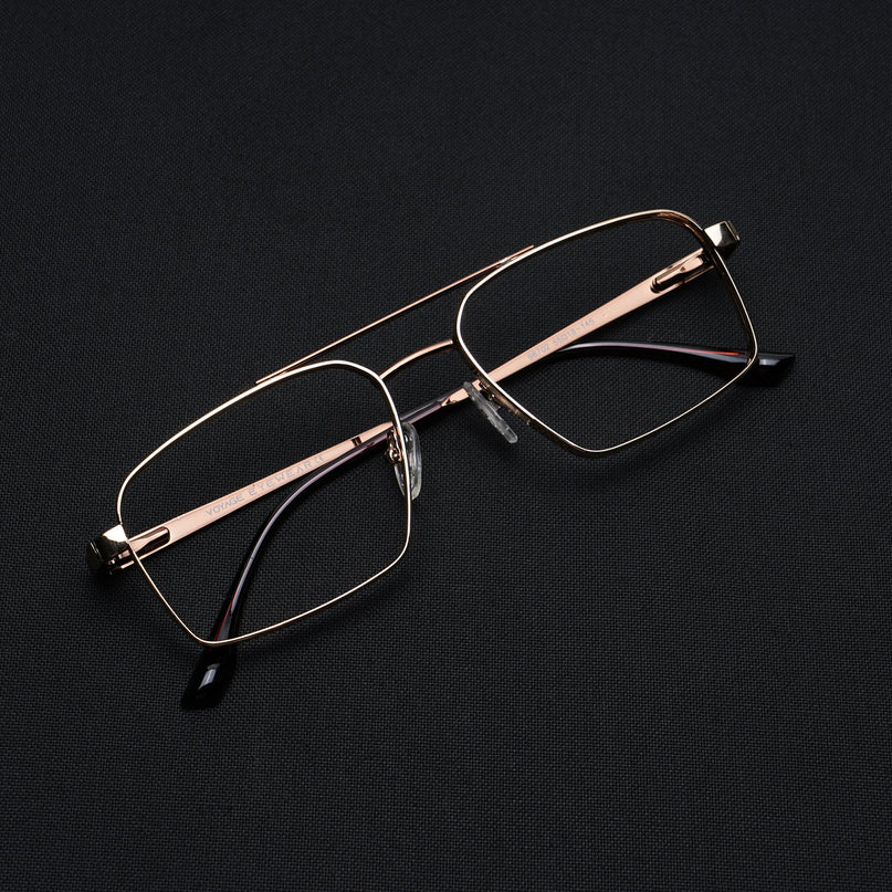 Voyage Silverline Golden Wayfarer Eyeglasses for Men & Women - MG5456-C3