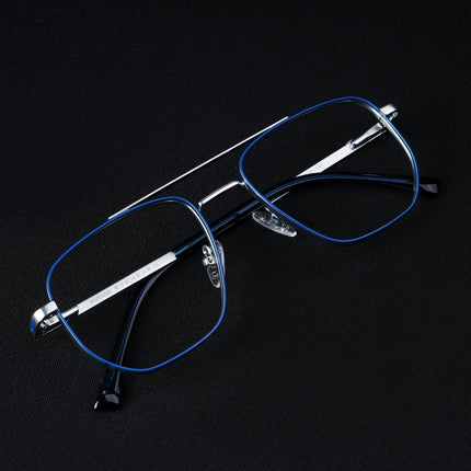Voyage Silverline Blue & Matt Silver Wayfarer Eyeglasses for Men & Women - MG5461-C1