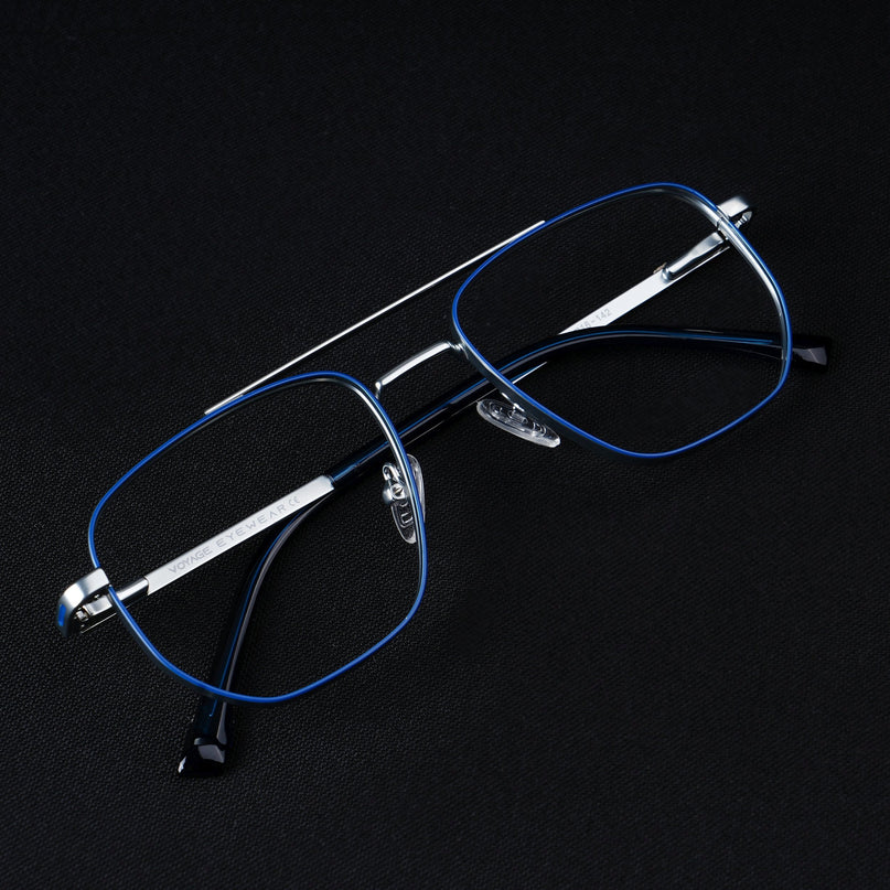 Voyage Silverline Blue & Matt Silver Wayfarer Eyeglasses for Men & Women - MG5461-C1