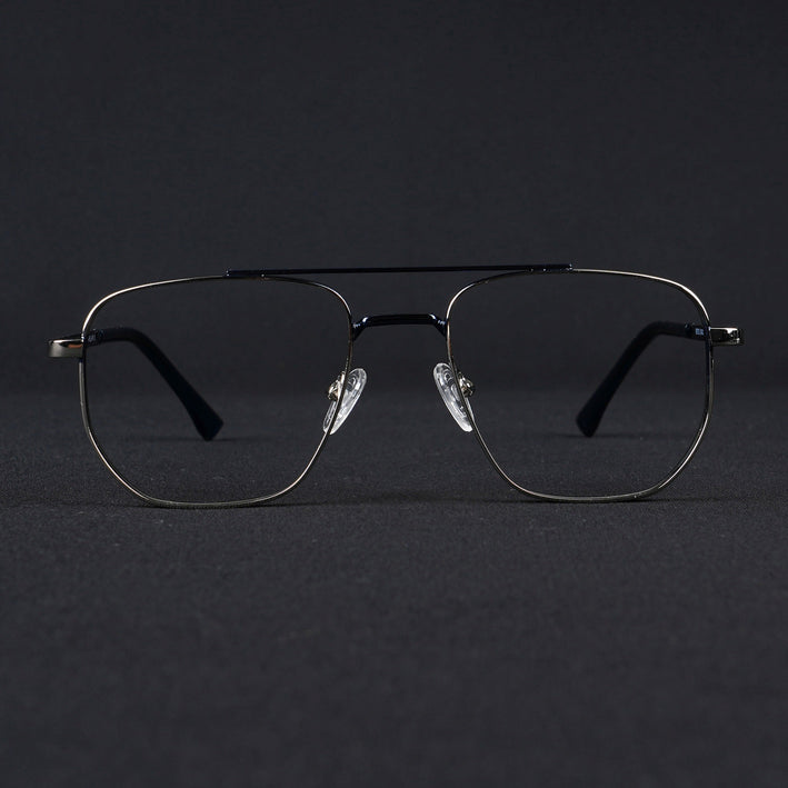 Voyage Silverline Silver & Blue Wayfarer Eyeglasses for Men & Women - MG5462-C2
