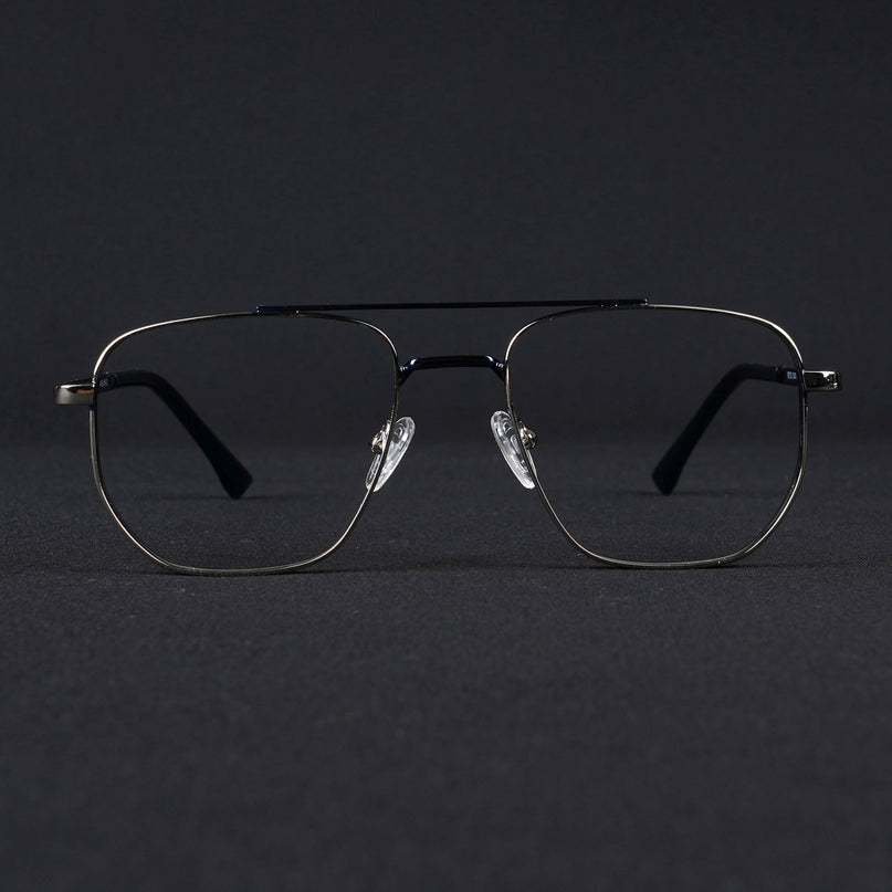Voyage Silverline Silver & Blue Wayfarer Eyeglasses for Men & Women - MG5462-C2