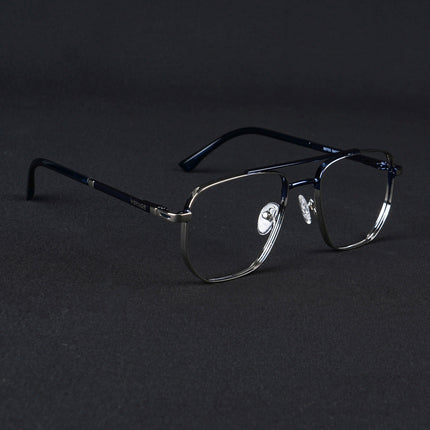 Voyage Silverline Silver & Blue Wayfarer Eyeglasses for Men & Women - MG5462-C2