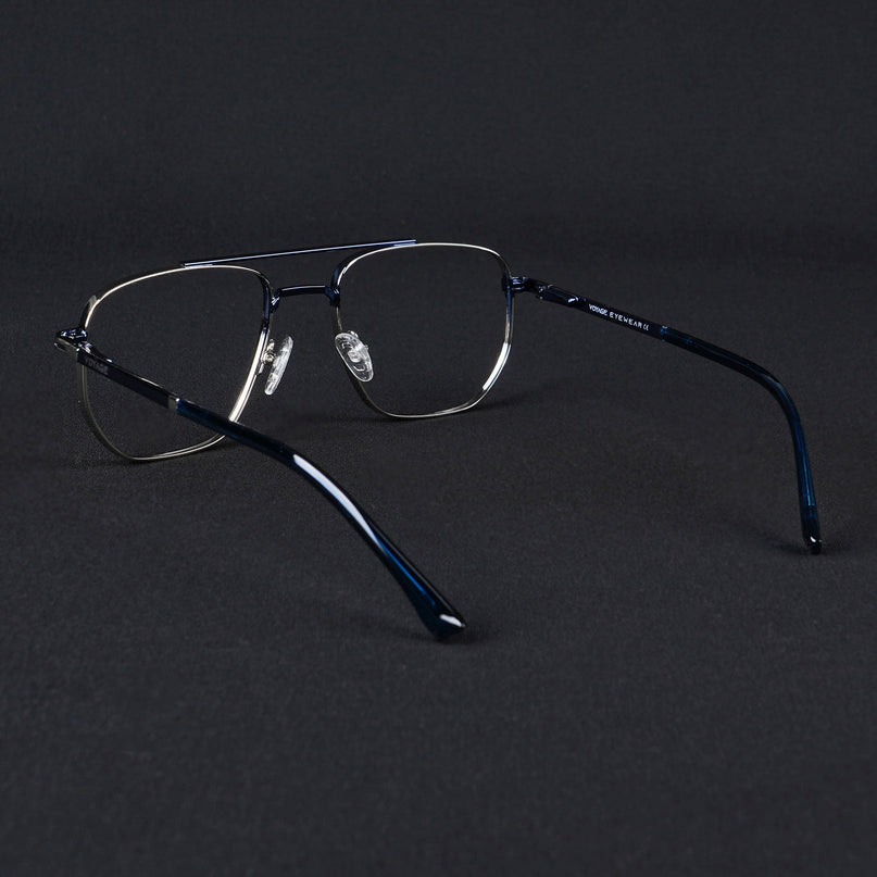 Voyage Silverline Silver & Blue Wayfarer Eyeglasses for Men & Women - MG5462-C2