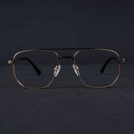 Voyage Silverline Golden & Black Wayfarer Eyeglasses for Men & Women - MG5463-C3
