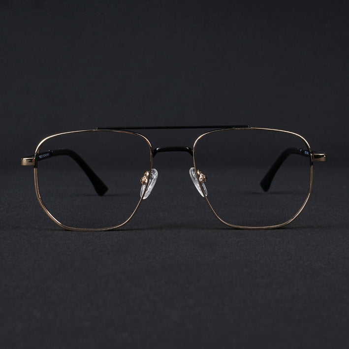 Voyage Silverline Golden & Black Wayfarer Eyeglasses for Men & Women - MG5463-C3