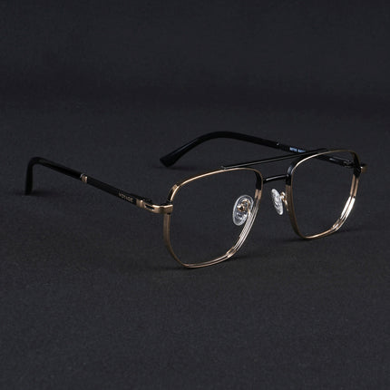 Voyage Silverline Golden & Black Wayfarer Eyeglasses for Men & Women - MG5463-C3