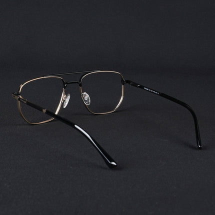 Voyage Silverline Golden & Black Wayfarer Eyeglasses for Men & Women - MG5463-C3