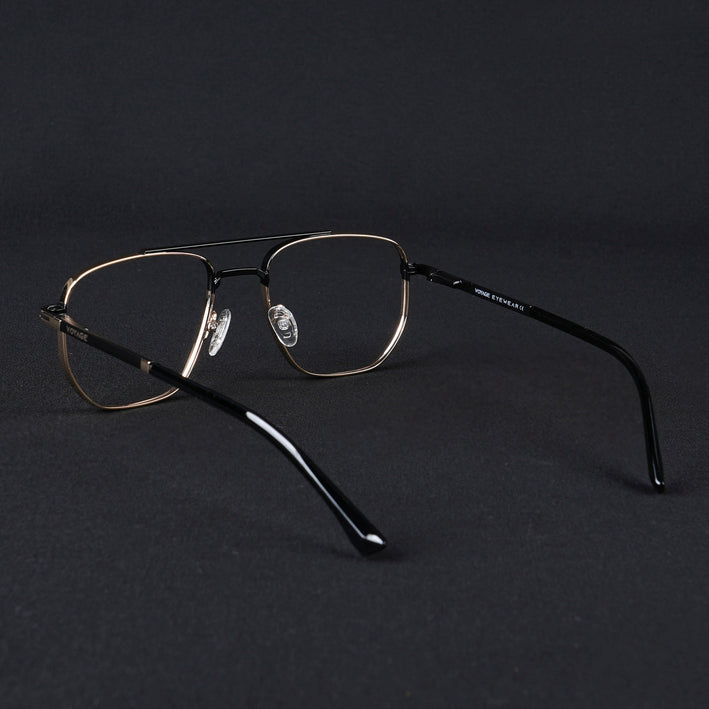 Voyage Silverline Golden & Black Wayfarer Eyeglasses for Men & Women - MG5463-C3