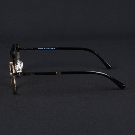 Voyage Silverline Golden & Black Wayfarer Eyeglasses for Men & Women - MG5463-C3