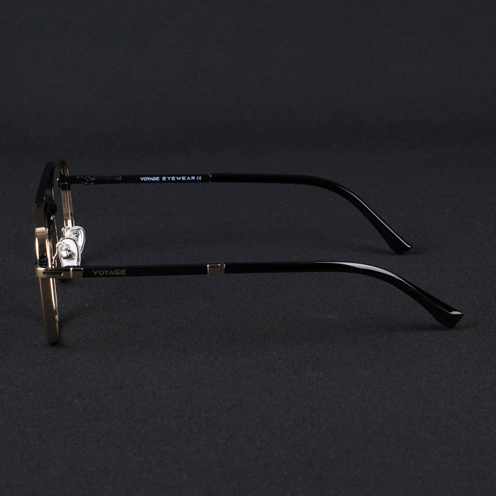 Voyage Silverline Golden & Black Wayfarer Eyeglasses for Men & Women - MG5463-C3