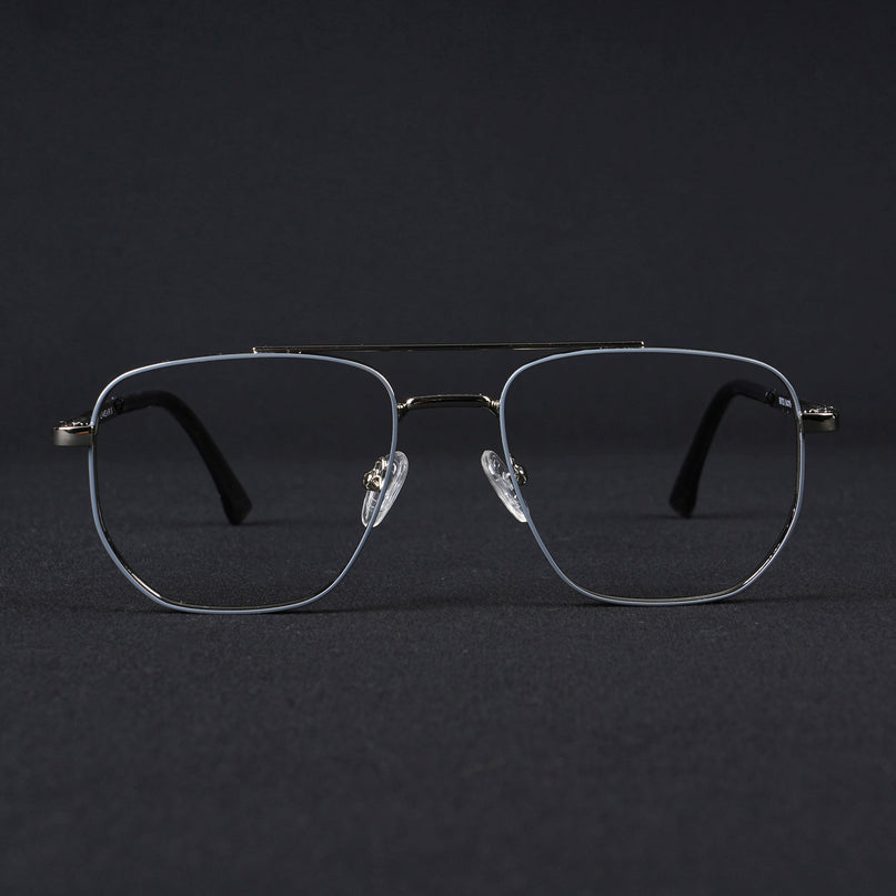 Voyage Silverline Silver & Grey Wayfarer Eyeglasses for Men & Women - MG5464-C4