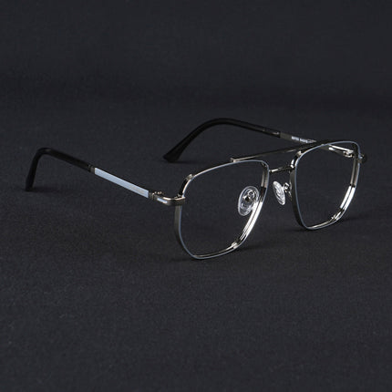 Voyage Silverline Silver & Grey Wayfarer Eyeglasses for Men & Women - MG5464-C4