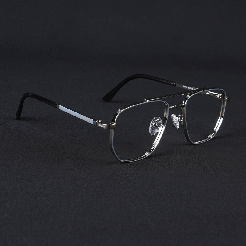 Voyage Silverline Silver & Grey Wayfarer Eyeglasses for Men & Women - MG5464-C4