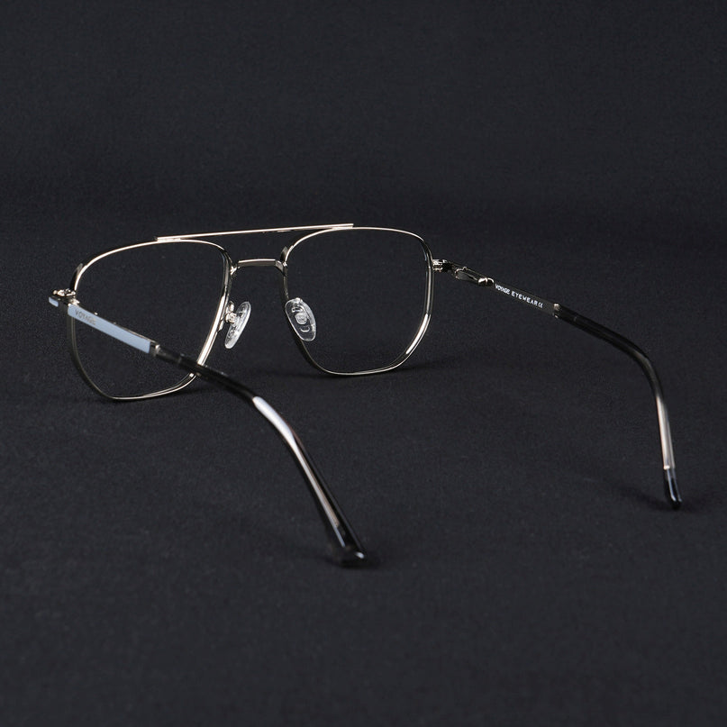 Voyage Silverline Silver & Grey Wayfarer Eyeglasses for Men & Women - MG5464-C4