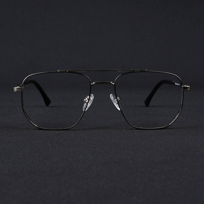 Voyage Silverline Silver & Black Wayfarer Eyeglasses for Men & Women - MG5465-C5