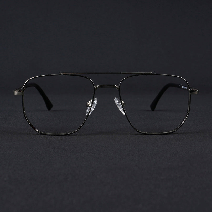 Voyage Silverline Silver & Black Wayfarer Eyeglasses for Men & Women - MG5465-C5