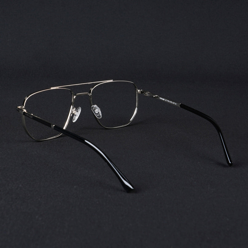 Voyage Silverline Silver & Black Wayfarer Eyeglasses for Men & Women - MG5465-C5