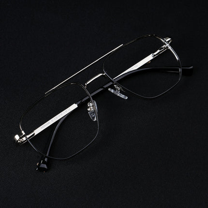 Voyage Silverline Silver & Black Wayfarer Eyeglasses for Men & Women - MG5465-C5