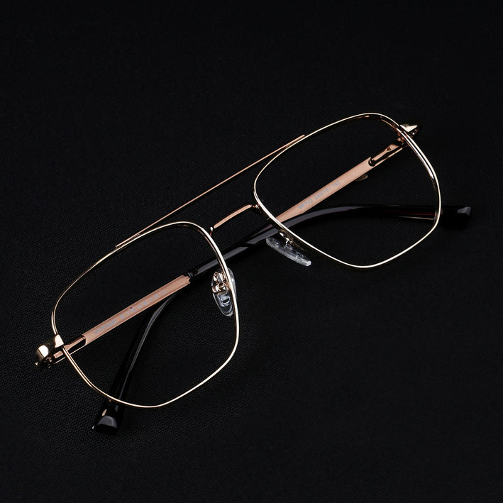 Voyage Silverline Golden Wayfarer Eyeglasses for Men & Women - MG5467-C7