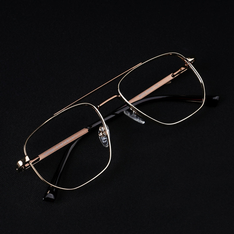 Voyage Silverline Golden Wayfarer Eyeglasses for Men & Women - MG5467-C7