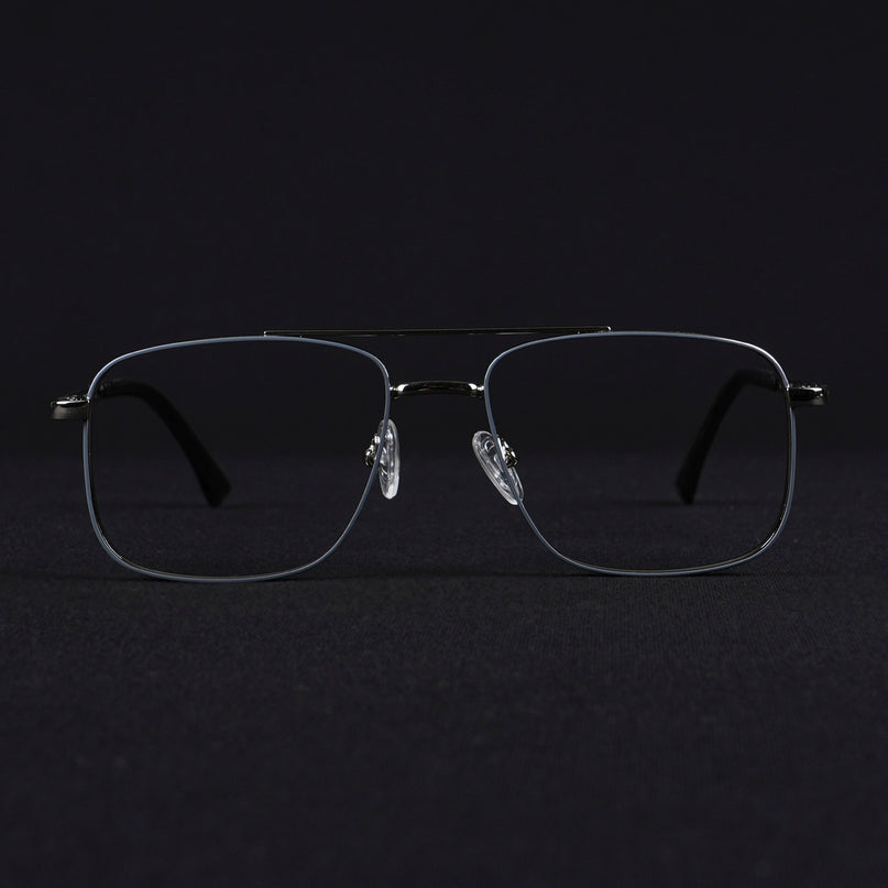 Voyage Silverline Silver & Grey Wayfarer Eyeglasses for Men & Women - MG5468-C1