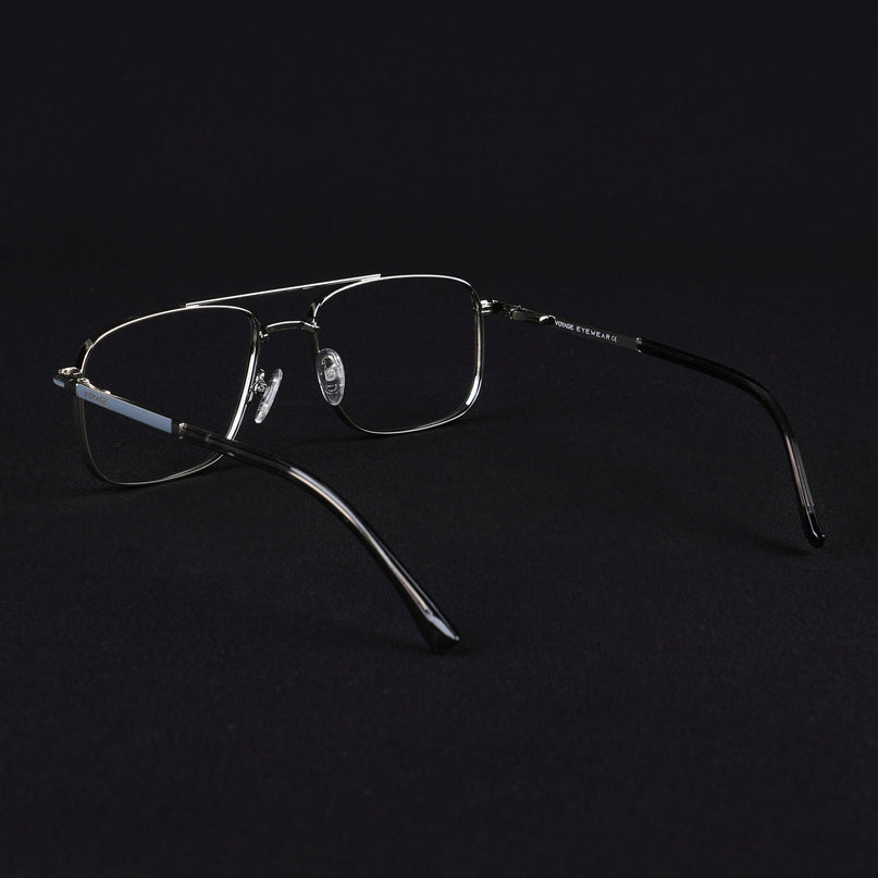 Voyage Silverline Silver & Grey Wayfarer Eyeglasses for Men & Women - MG5468-C1
