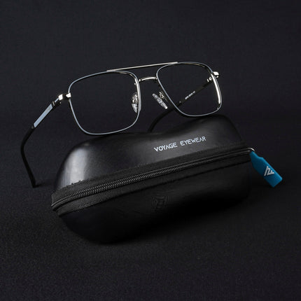 Voyage Silverline Silver & Grey Wayfarer Eyeglasses for Men & Women - MG5468-C1