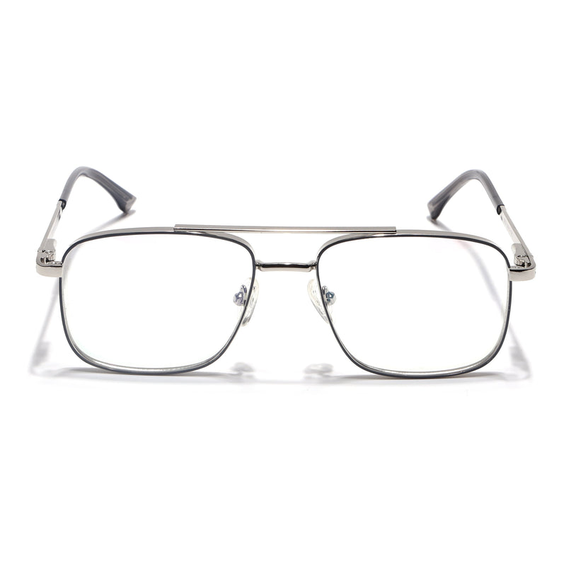 Voyage Silverline Silver & Grey Wayfarer Eyeglasses for Men & Women - MG5468-C1