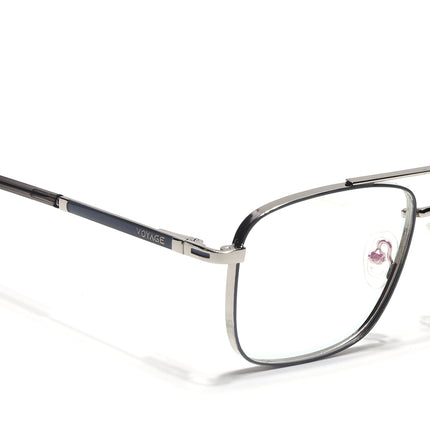 Voyage Silverline Silver & Grey Wayfarer Eyeglasses for Men & Women - MG5468-C1
