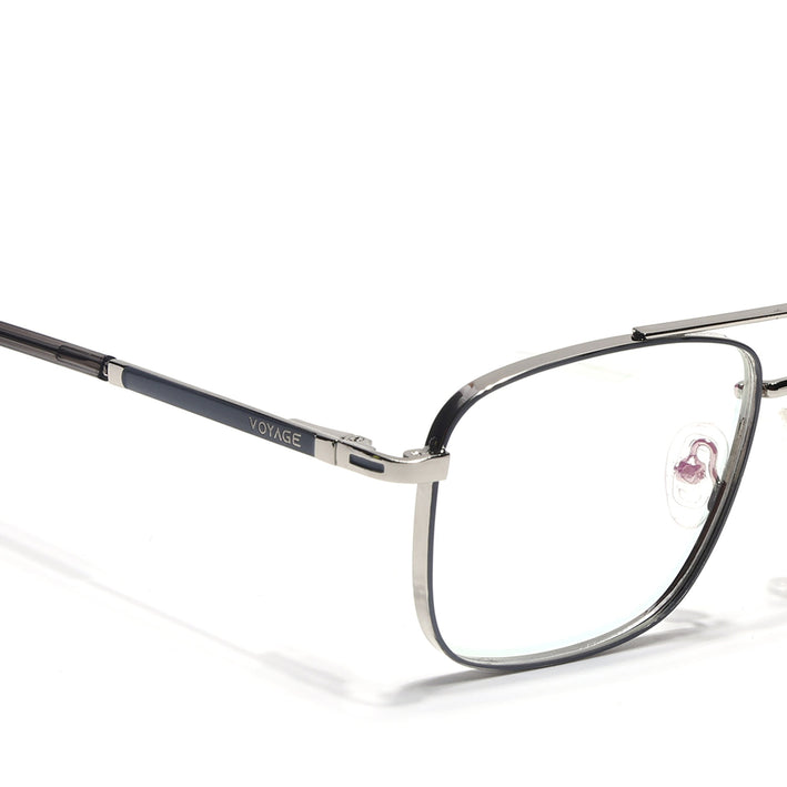 Voyage Silverline Silver & Grey Wayfarer Eyeglasses for Men & Women - MG5468-C1