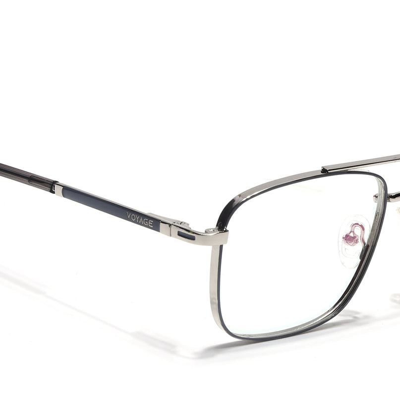 Voyage Silverline Silver & Grey Wayfarer Eyeglasses for Men & Women - MG5468-C1